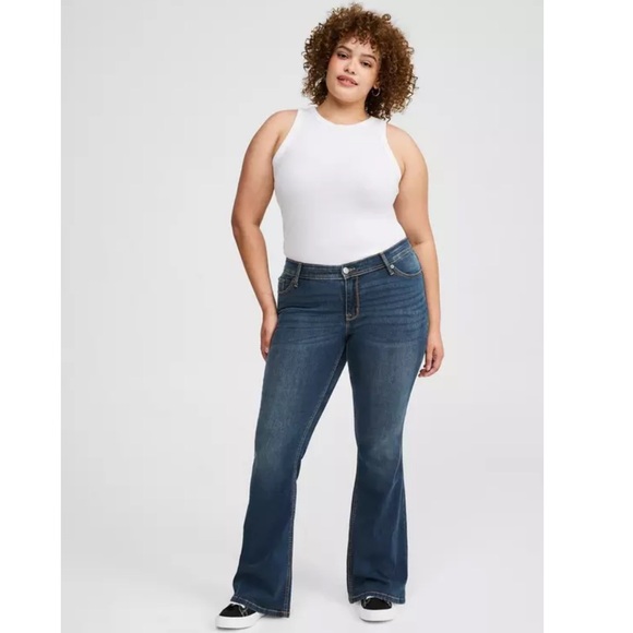 Torrid Luxe Slim Boot Jean Dark Blue Plus Size 26S - Picture 3 of 7